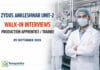Zydus Ankleshwar Unit-2 Walk-In Production Apprentice / Trainee / Pilot Plant RA-SSA | Wed 9 Sep