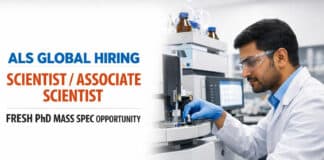 ALS Global Genome Valley Hyderabad Scientist / Associate Scientist | Fresh PhD Mass Spec