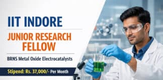 Junior Research Fellow at IIT Indore | BRNS Metal Oxide Electrocatalysts | Apply by 18 Sep | Earn Rs 37,000/-