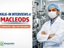 Freshers Walk-In at Macleods | Chemistry Jobs