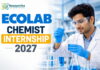 Ecolab Chemist Internship (2027) at Singapore | Apply Online ECOLAB Chemist Internship 2027