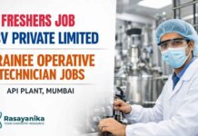 Freshers Jobs at USV | Trainee Operative Technician Jobs in Mumbai