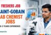 Freshers Job at Saint Gobain | Apply for lab Chemist Jobs