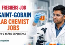 Freshers Job at Saint Gobain | Apply for lab Chemist Jobs