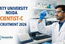 Amity University Noida is Hiring Scientist-C for AICCRS