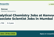 Analytical Chemistry Jobs at Kenvue | Associate Scientist Jobs in Mumbai, last date 29 Nov 2026