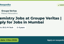 Chemistry Jobs at  Groupe Veritas | Apply for Jobs in Mumbai, last date 4 Nov 2026