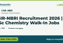 CSIR-NBRI Recruitment 2026 | MSc Chemistry Walk-In Jobs, last date 2 Nov 2026