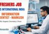 Freshers Chemistry Jobs at ACSII | Scientist Job in Pune