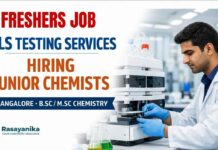 Freshers Chemistry Jobs at ALS | Jobs in Bangalore