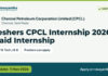 Freshers CPCL Internship 2026 – | Paid Internship – Chennai Petroleum Corporation Limited (CPCL), last date 11 Nov 2026