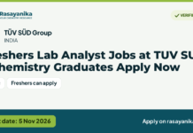 Freshers Lab Analyst Jobs at TUV SUD | Chemistry Graduates Apply Now – TÜV SÜD Group, last date 5 Nov 2026