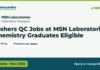Freshers QC Jobs at MSN Laboratories  | Chemistry Graduates Eligible, last date 1 Nov 2026