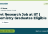 Govt Research Job at IIT | Chemistry Graduates Eligible – IIT Ropar, last date 20 Nov 2026