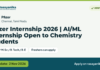 Pfizer Internship 2026 | AI/ML Internship Open to Chemistry Students, last date 2 Nov 2026
