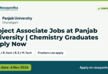 Project Associate Jobs at Panjab University | Chemistry Graduates Apply Now, last date 6 Nov 2026