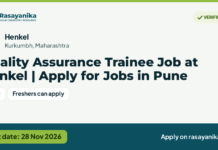 Quality Assurance Trainee Job at Henkel | Apply for Jobs in Pune, last date 28 Nov 2026